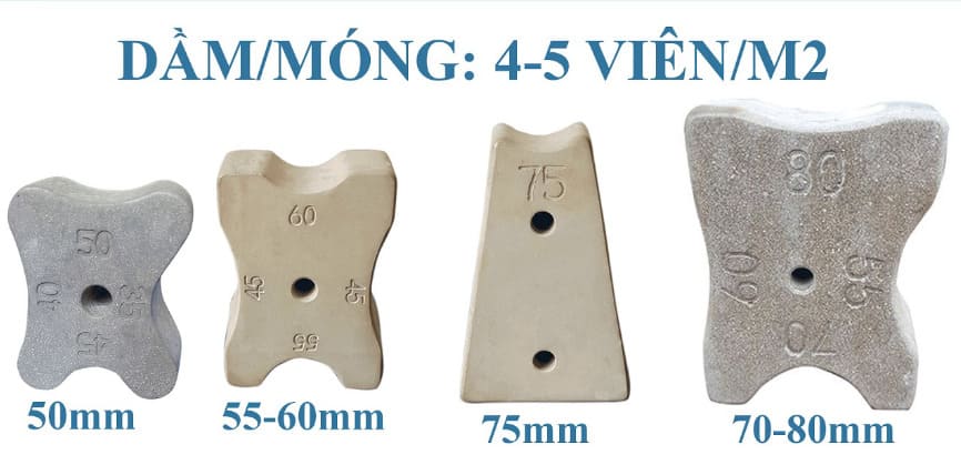 Con kê bê tông cho hệ sàn - dầm - móng